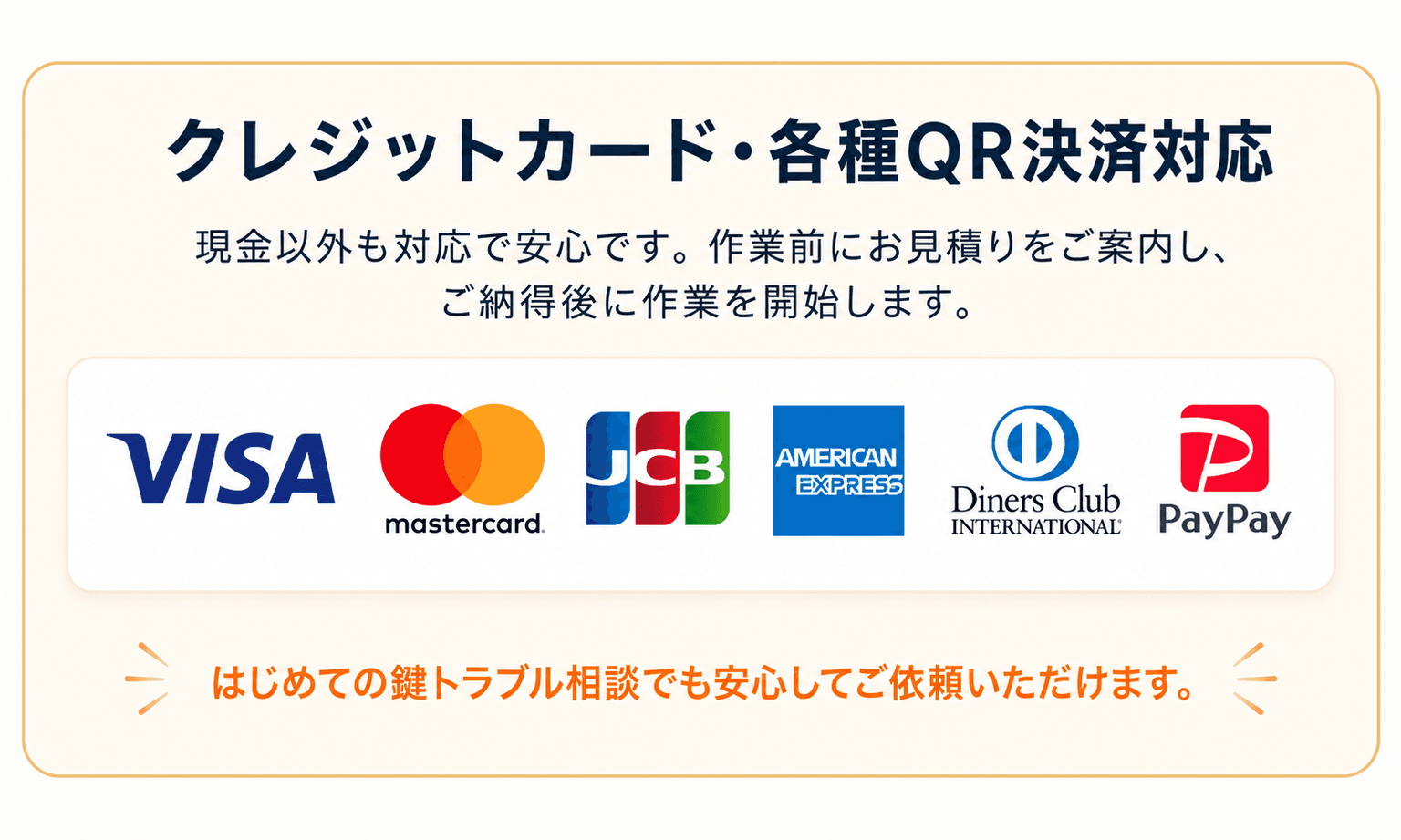 クレジットカード・各種QR決済対応